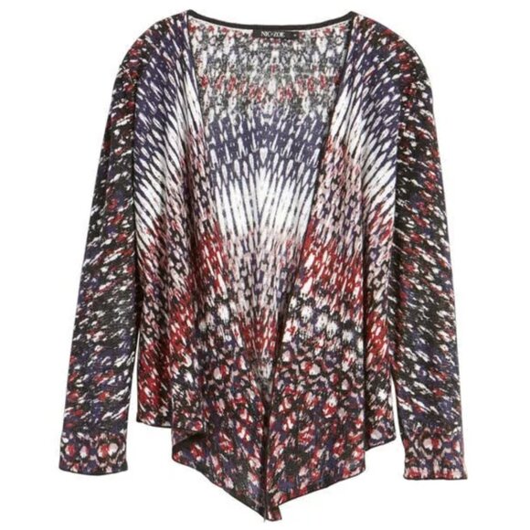 NIC+ZOE Grace 4-Way Convertible Cardigan Linen Blend Abstract Print size PP - Picture 4 of 16